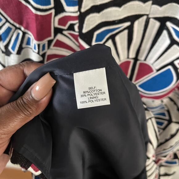 Sea New York Midi Sheath Dress Women 10 Multi-Color Laser Cut Geometric Print - Picture 5 of 12